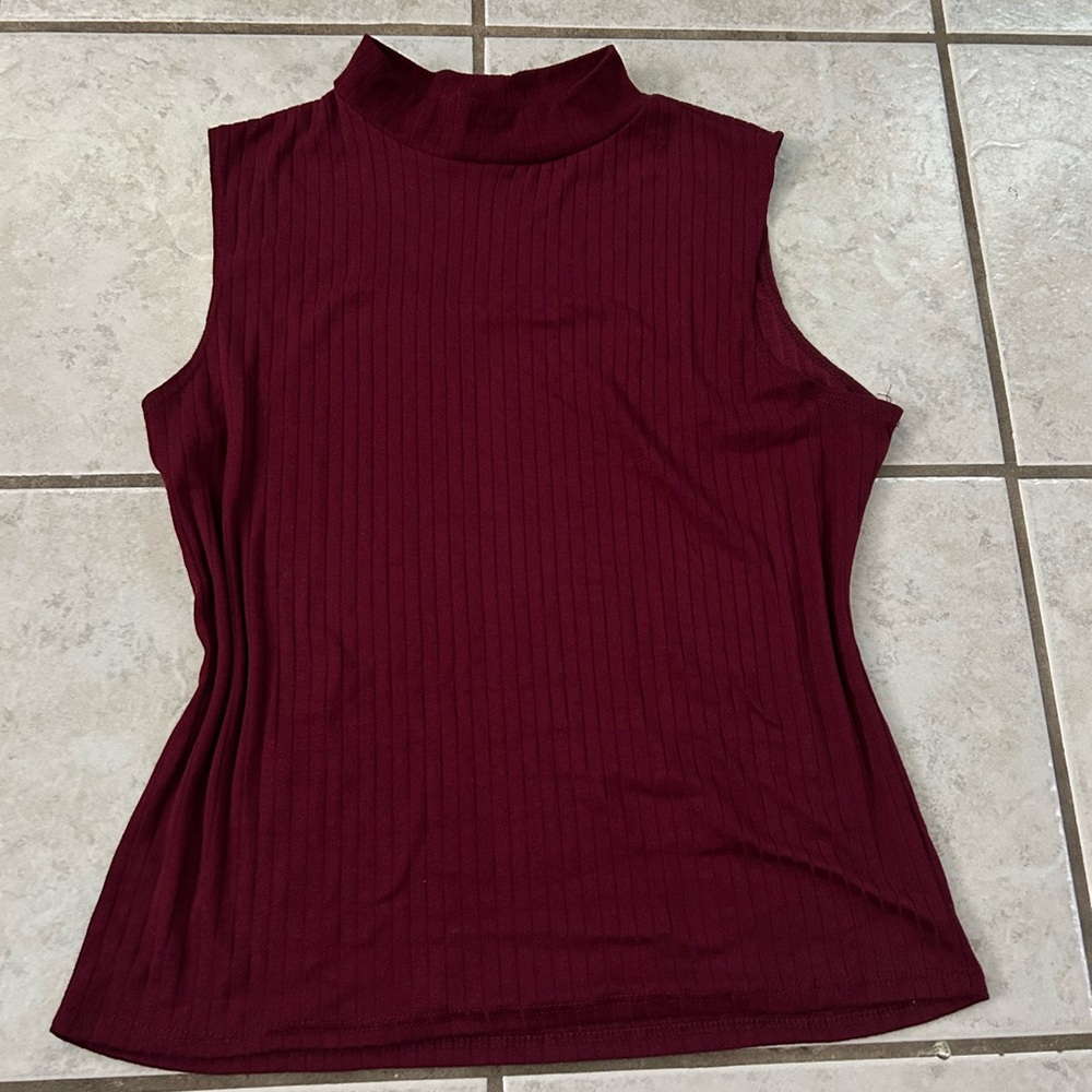Olivia Rae Burgundy Sleeveless Tank Top